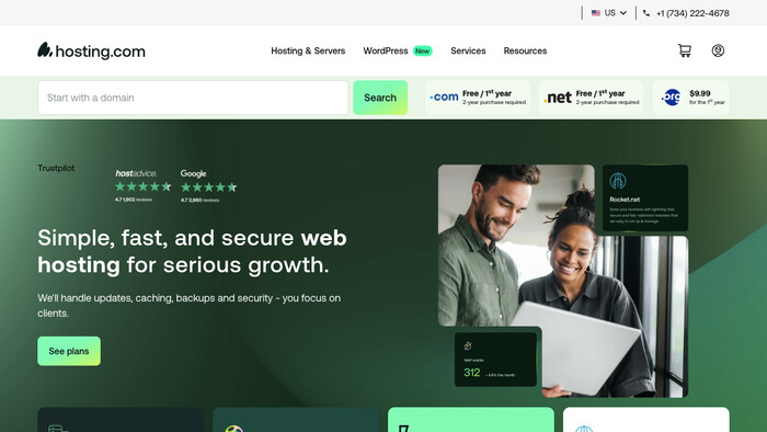 Hosting.com screenshot