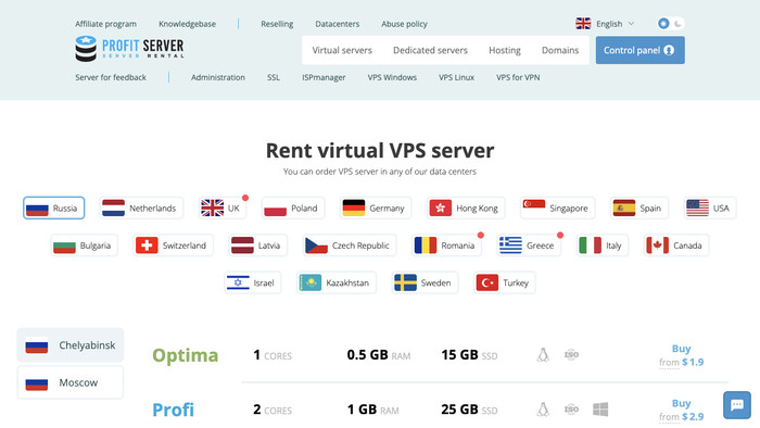 ProfitServer.net screenshot