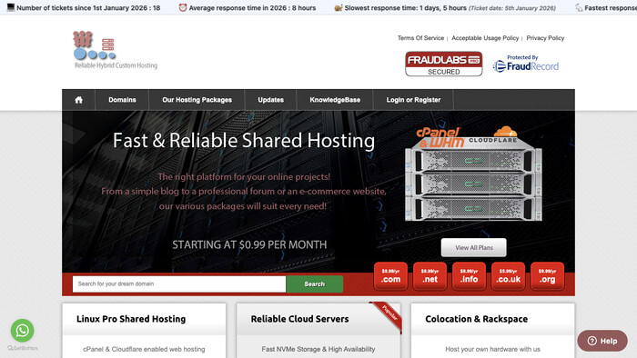 RHC Hosting screenshot