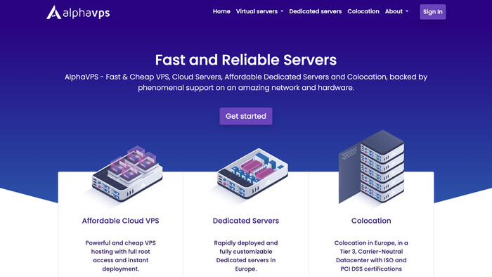 AlphaVPS screenshot