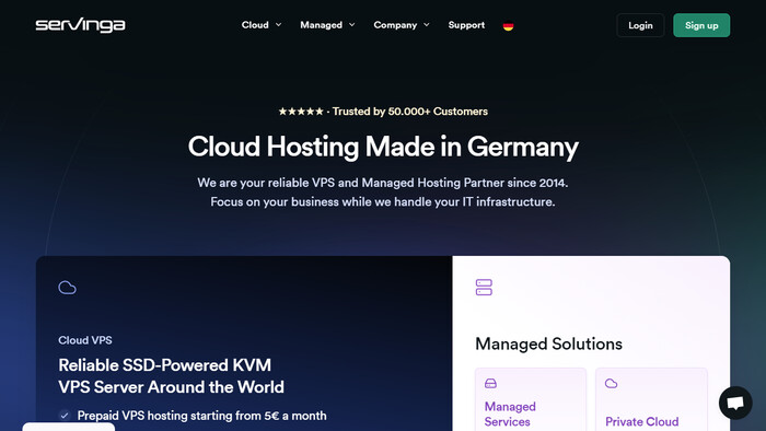 servinga Cloud screenshot