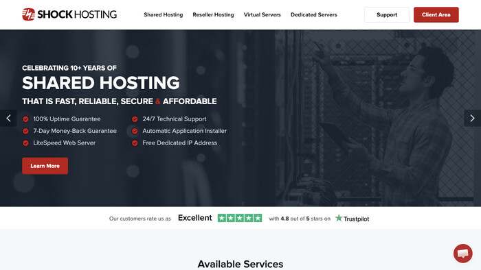 Shock Hosting screenshot