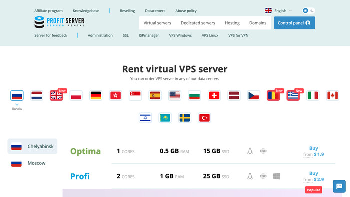 ProfitServer.net screenshot