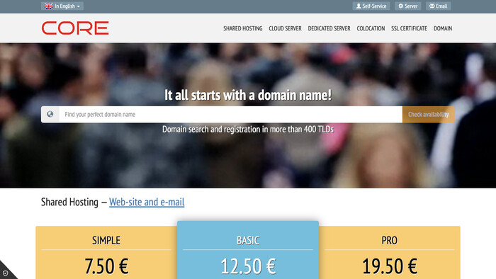Core Hosting screenshot