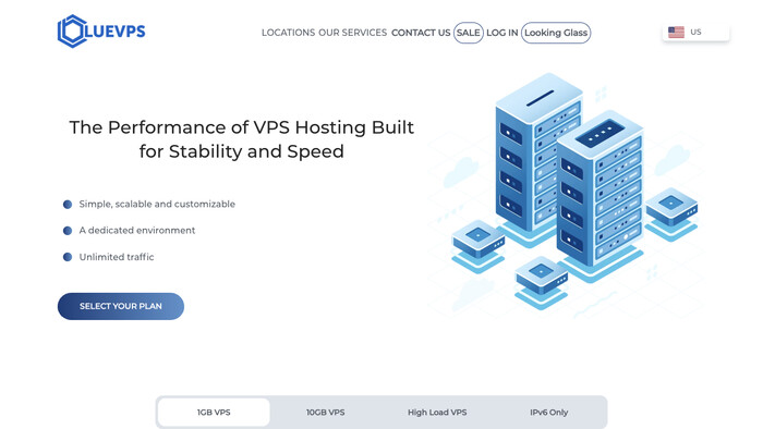 BlueVPS screenshot