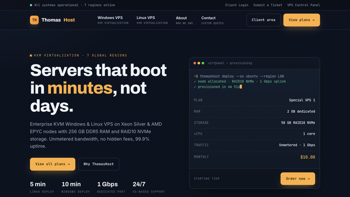 ThomasHost screenshot