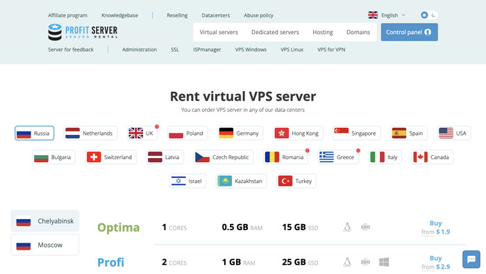 ProfitServer.net screenshot