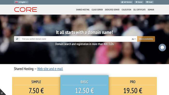 Core Hosting screenshot