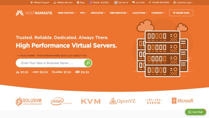 HostNamaste screenshot