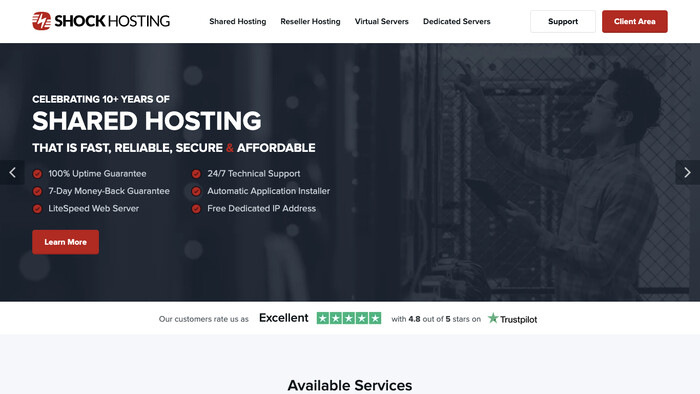 Shock Hosting screenshot