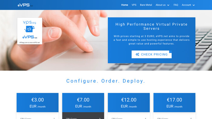 eVPS.net screenshot