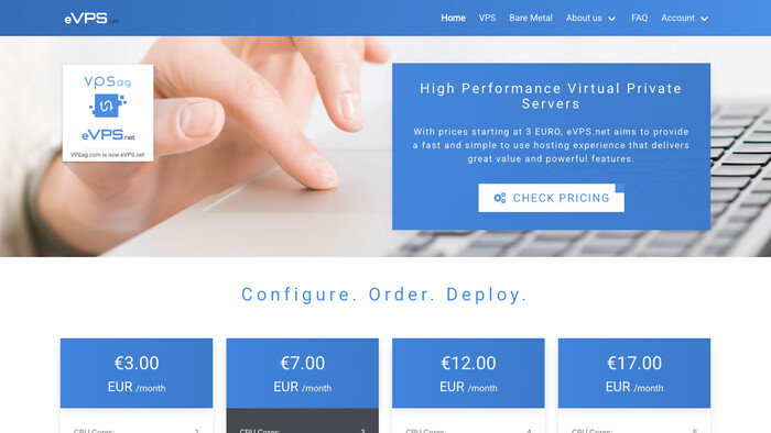 eVPS.net screenshot
