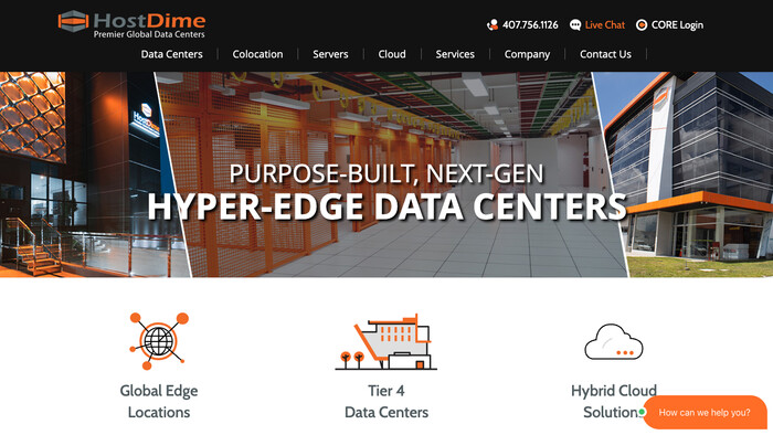 HostDime screenshot