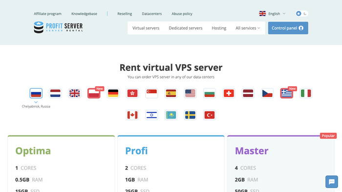 ProfitServer.net screenshot