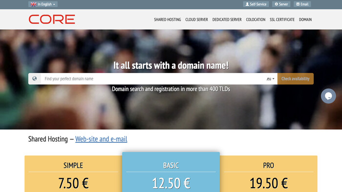 Core Hosting screenshot