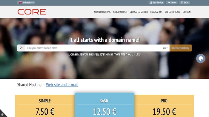 Core Hosting screenshot
