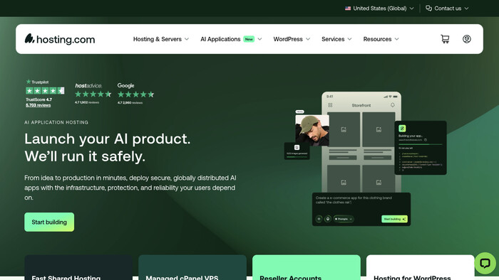Hosting.com screenshot