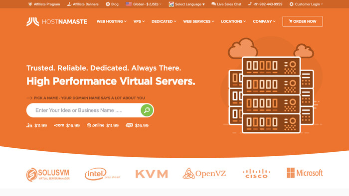 HostNamaste screenshot
