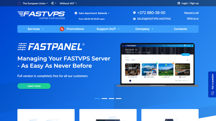 FASTVPS screenshot