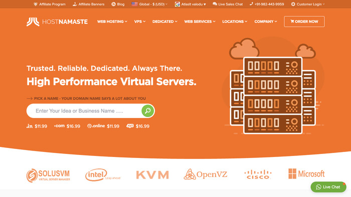 HostNamaste screenshot