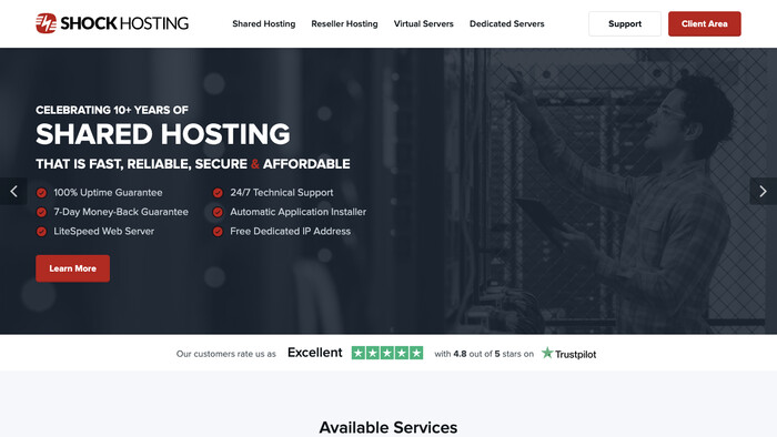 Shock Hosting screenshot