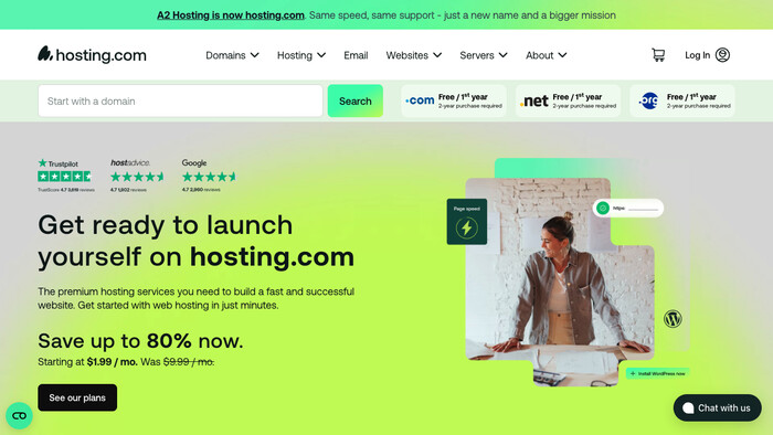 Hosting.com screenshot