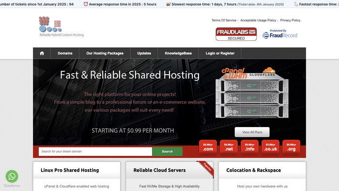 RHC Hosting screenshot