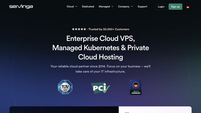 servinga Cloud screenshot