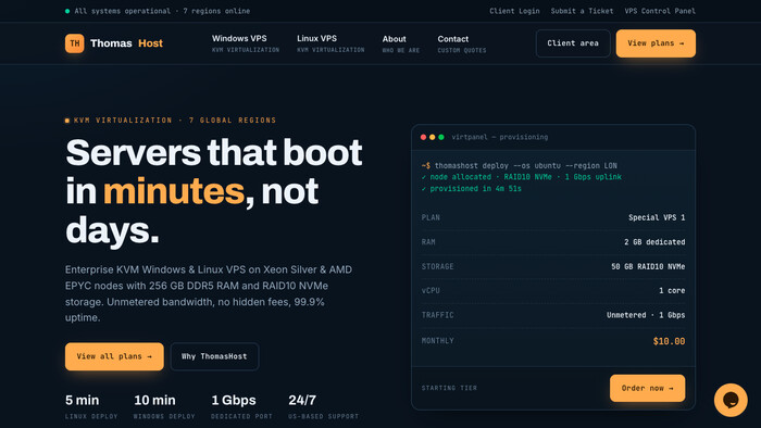 ThomasHost screenshot