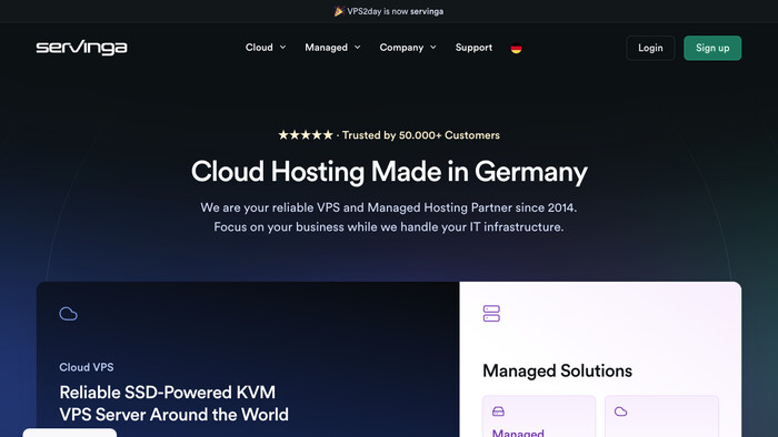 servinga Cloud screenshot