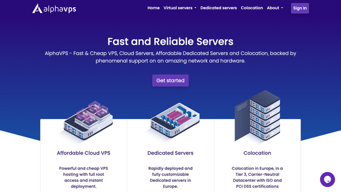 AlphaVPS screenshot